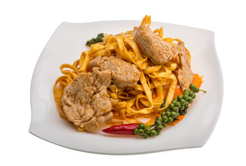 Fried noodles with pork