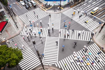 Gordijnen Straßenkreuzung in Tokyo © eyetronic