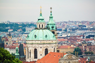 Fototapeta na wymiar Cityscape view of historical buildings in Prague, Czech Republic