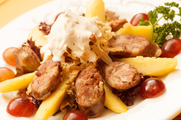 liver sausage with fruits