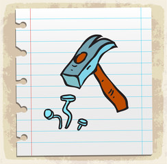 Cartoon hammer illustration