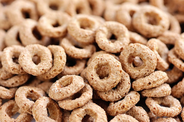 Chocolate rings breakfast. Background image.