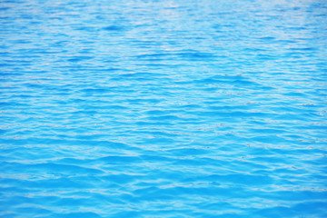 Blue water in swimming pool