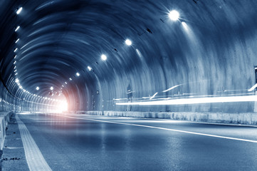 Abstract car in the tunnel trajectory - obrazy, fototapety, plakaty