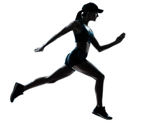 Fototapeta na wymiar woman runner jogger silhouette