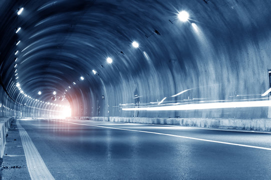 Fototapeta Abstract car in the tunnel trajectory