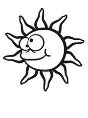 Lustige Verrückte Comic Cartoon Sonne