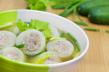 Clear Soup With Cucumber And Pork