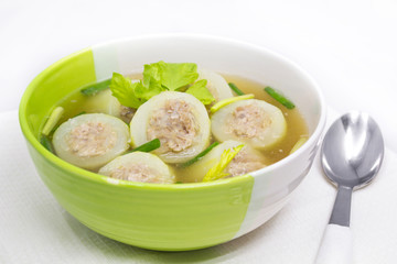 Clear Soup With Cucumber And Pork