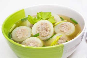 Clear Soup With Cucumber And Pork