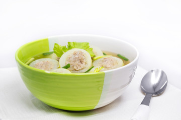 Clear Soup With Cucumber And Pork