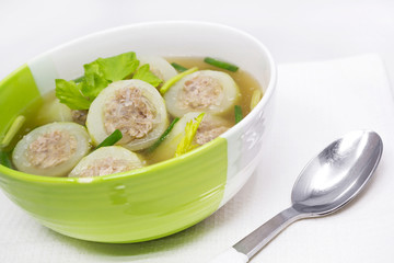 Clear Soup With Cucumber And Pork