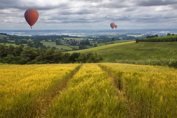 Hot Air Balloons over the East Yorkshire Wolds