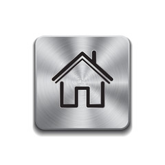 Obraz na płótnie Canvas Metallic button with home icon