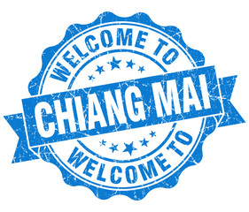 welcome to Chiang Mai blue vintage isolated seal