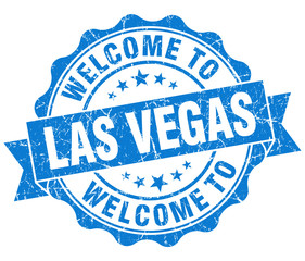 welcome to Las Vegas blue vintage isolated seal