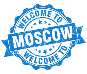 welcome to Moscow blue vintage isolated seal