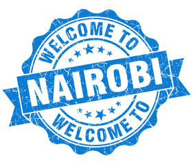 welcome to Nairobi blue vintage isolated seal