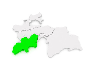 Fototapeta premium Map of Khatlon. Tajikistan.