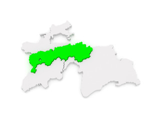 Fototapeta premium Map of Districts of Republican Subordination ..Tajikistan.