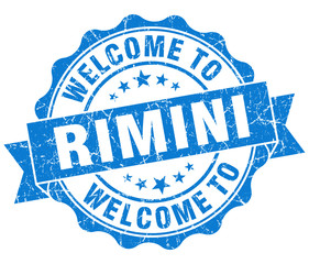 Obraz premium welcome to Rimini blue vintage isolated seal