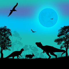 Dinosaurs silhouettes