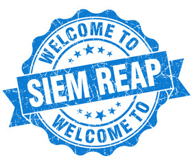 Obraz premium welcome to Siem Reap blue vintage isolated seal