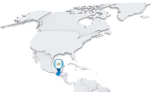 Guatemala on a map of North America