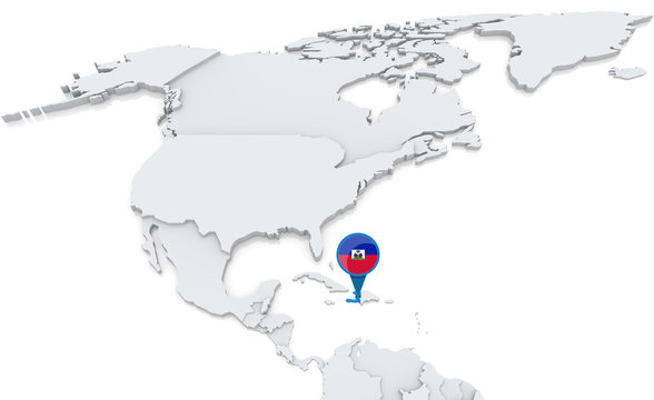 Haiti on a map of North America
