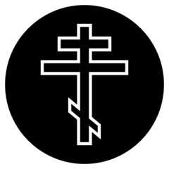 Religious orthodox cross button