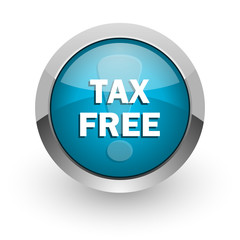 tax free blue glossy web icon