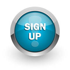 sign up blue glossy web icon