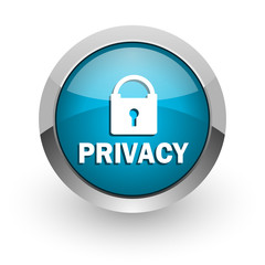 privacy blue glossy web icon