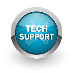 technical support blue glossy web icon