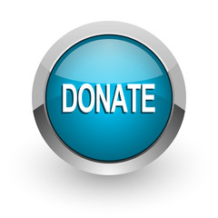 donate blue glossy web icon