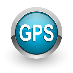 gps blue glossy web icon