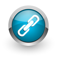 link blue glossy web icon