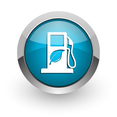 biofuel blue glossy web icon