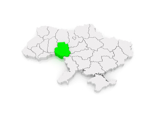 Map of Vinnytsia region. Ukraine.