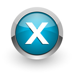 Obraz premium cancel blue glossy web icon