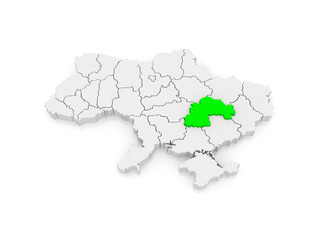 Fototapeta premium Map of Dnipropetrovsk region. Ukraine.