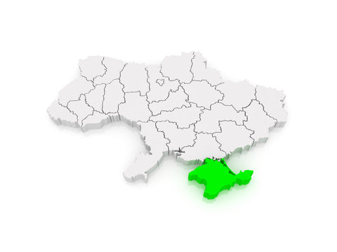 Map of Republic of Crimea. Ukraine.