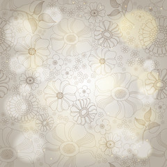 Floral background with lights