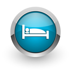 hotel blue glossy web icon