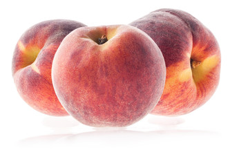 Fresh peach isolated on white background