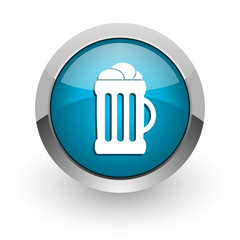 beer blue glossy web icon