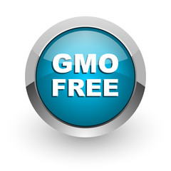 gmo free blue glossy web icon