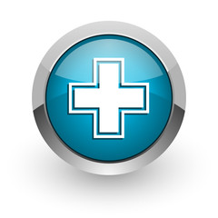 pharmacy blue glossy web icon
