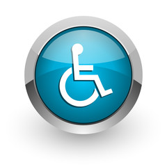 wheelchair blue glossy web icon