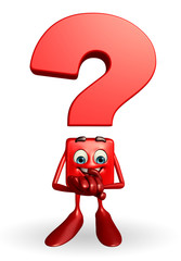 Question Mark character with holding hand